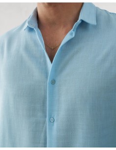 Chemise fluide bleu coupe décontractée 2