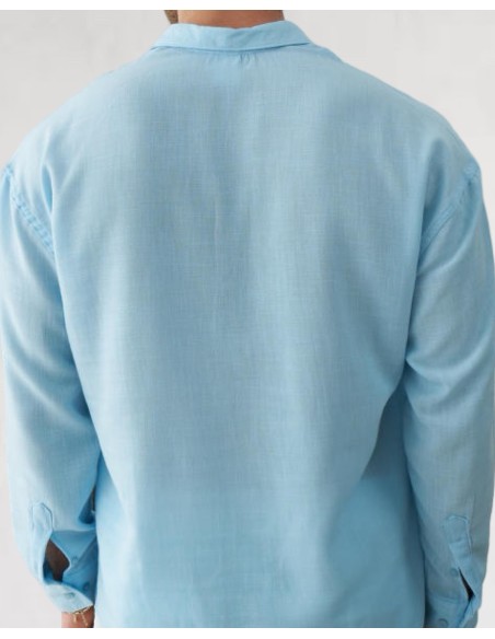 Chemise fluide bleu coupe décontractée