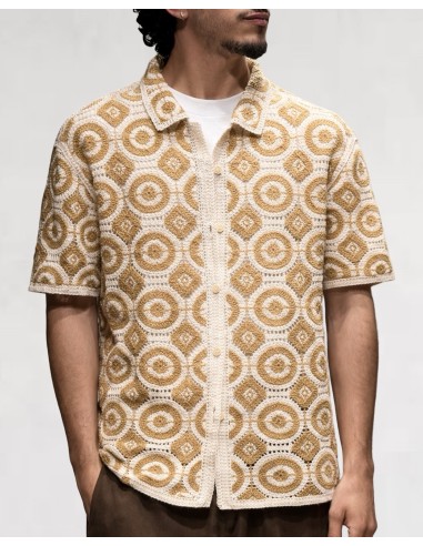 Chemise en crochet camel