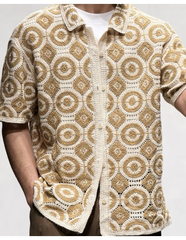 Chemise en crochet camel