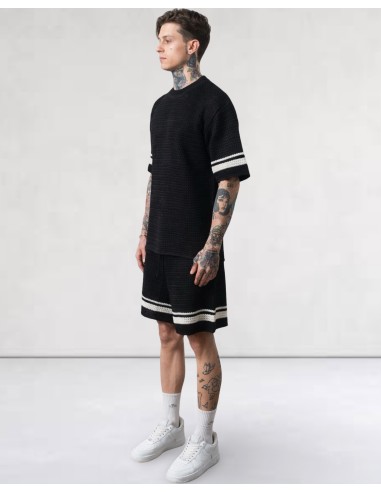 Ensemble T-shirt et short en maille noir