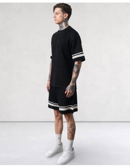 Ensemble T-shirt et short en maille noir