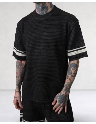 Ensemble T-shirt et short en maille noir
