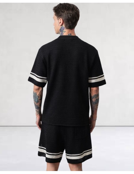 Ensemble T-shirt et short en maille noir