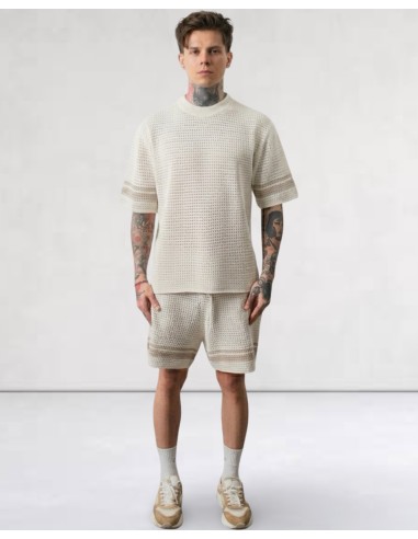 Ensemble T-shirt et short en maille écru