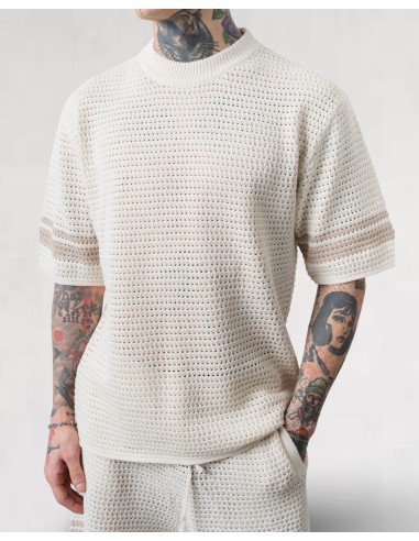 Ensemble T-shirt et short en maille écru