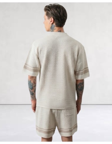 Ensemble T-shirt et short en maille écru