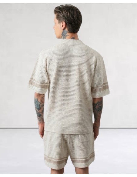 Ensemble T-shirt et short en maille écru