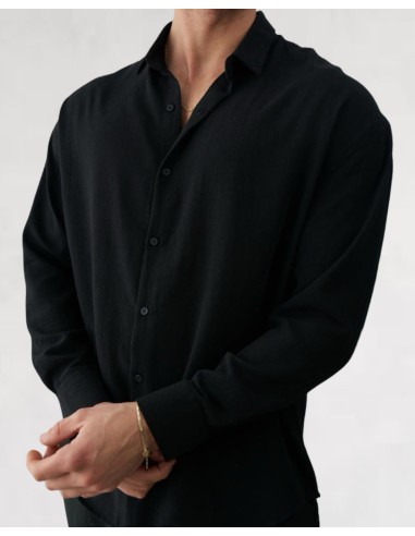 Chemise fluide noire coupe décontractée