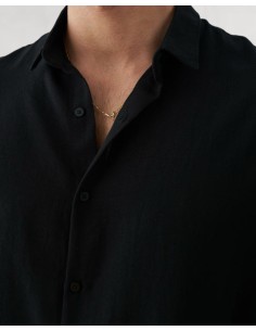 Chemise fluide noire coupe décontractée 2