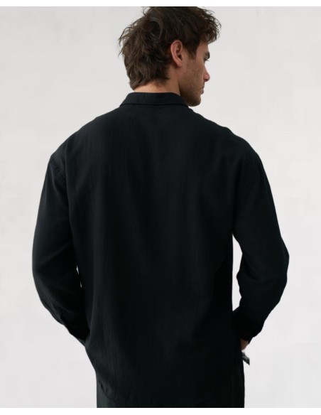 Chemise fluide noire coupe décontractée