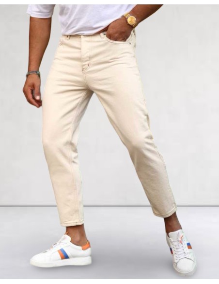 JEANS COUPE BOY BEIGE