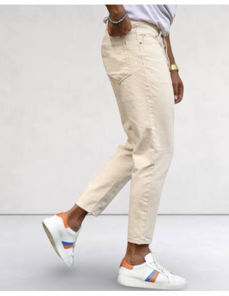 JEANS COUPE BOY BEIGE