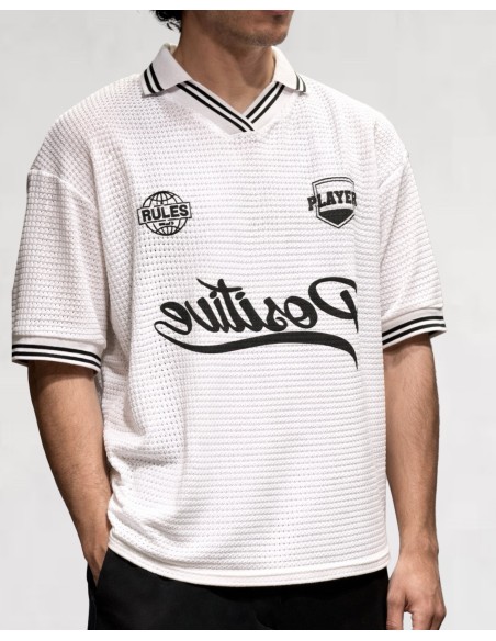 POLO MAILLE SOCCER OVERSIZE BLANC