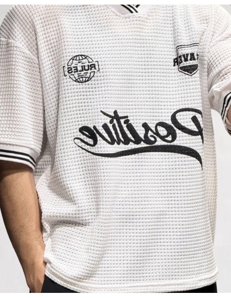 POLO MAILLE SOCCER OVERSIZE BLANC