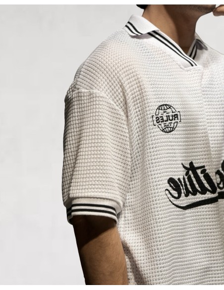 POLO MAILLE SOCCER OVERSIZE BLANC