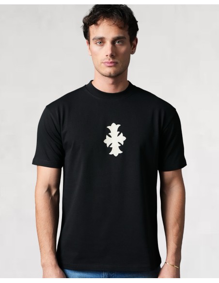 T-SHIRT REGULAR "CROSS" NOIR