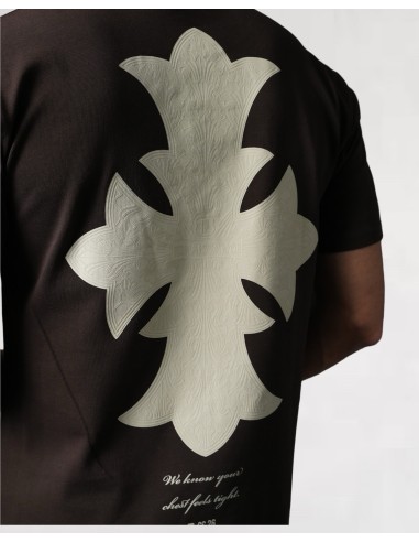 T-SHIRT REGULAR "CROSS" MARRON
