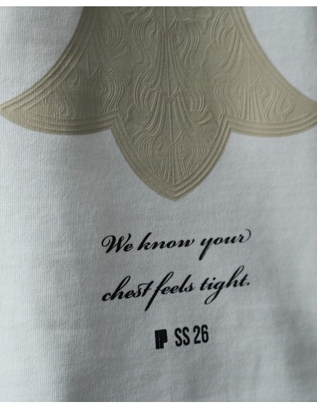 T-SHIRT REGULAR "CROSS" ÉCRU