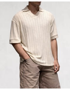 POLO MAILLE OVERSIZE BEIGE