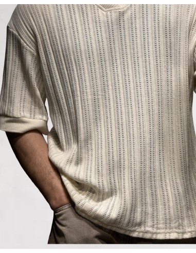 POLO MAILLE OVERSIZE BEIGE