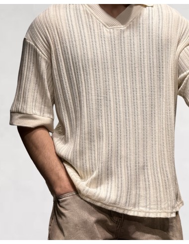 POLO MAILLE OVERSIZE BEIGE