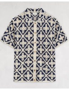 CHEMISE TEXTURÉE EN MAILLE NAVY