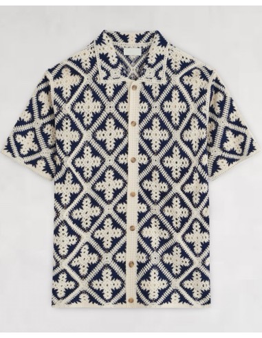 CHEMISE TEXTURÉE EN MAILLE NAVY