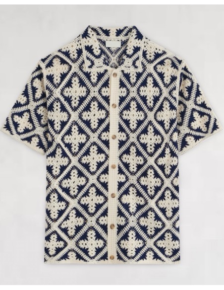 CHEMISE TEXTURÉE EN MAILLE NAVY