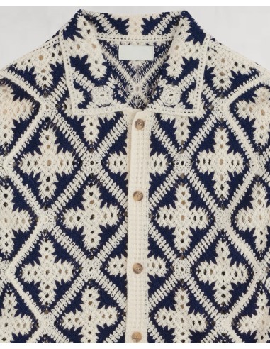 CHEMISE TEXTURÉE EN MAILLE NAVY