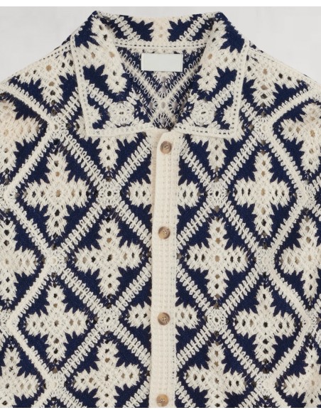 CHEMISE TEXTURÉE EN MAILLE NAVY