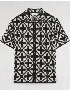 CHEMISE TEXTURÉE EN MAILLE NOIR