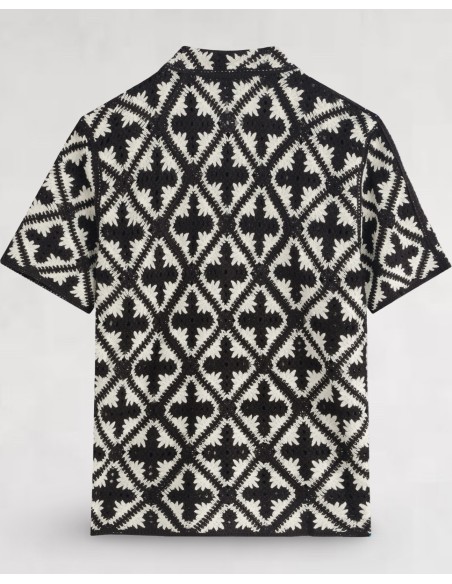 CHEMISE TEXTURÉE EN MAILLE NOIR