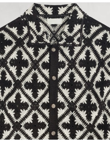 CHEMISE TEXTURÉE EN MAILLE NOIR