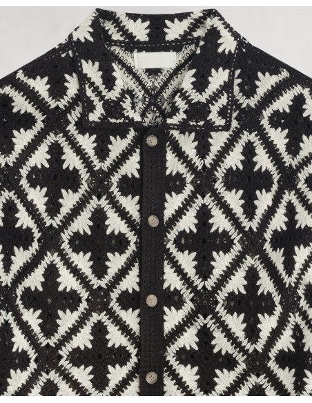 CHEMISE TEXTURÉE EN MAILLE NOIR
