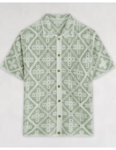 CHEMISE TEXTURÉE EN MAILLE VERT D'EAU