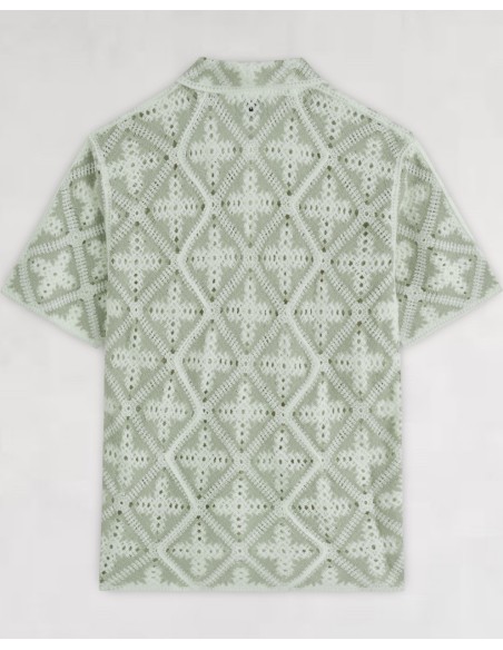 CHEMISE TEXTURÉE EN MAILLE VERT D'EAU
