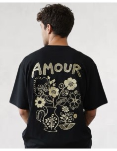 T-SHIRT BRODÉ "AMOUR" NOIR