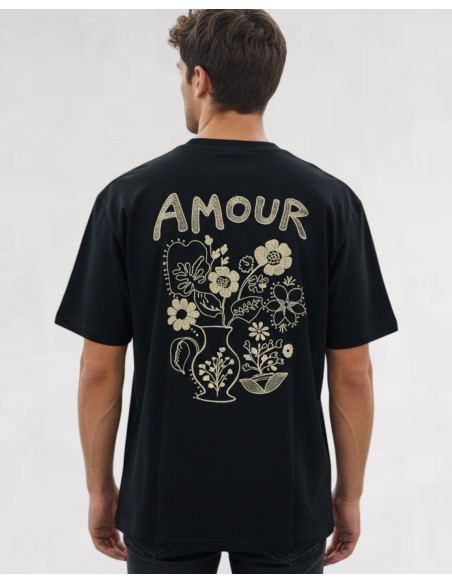 T-SHIRT BRODÉ "AMOUR" NOIR