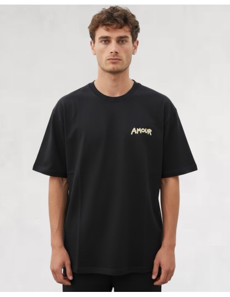 T-SHIRT BRODÉ "AMOUR" NOIR