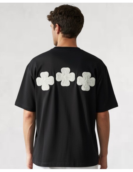 T-SHIRT BRODÉ "TRÈFLE" NOIR