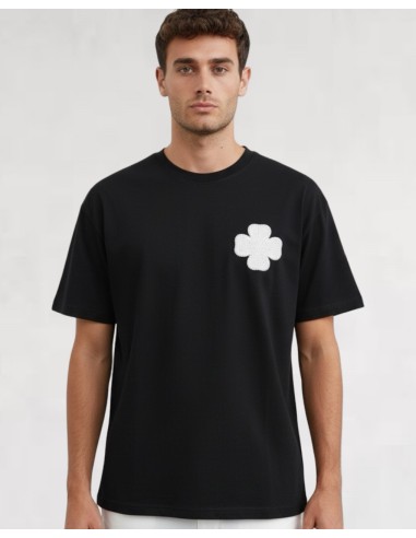T-SHIRT BRODÉ "TRÈFLE" NOIR