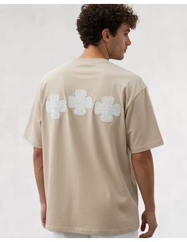 T-SHIRT BRODÉ "TRÈFLE" BEIGE