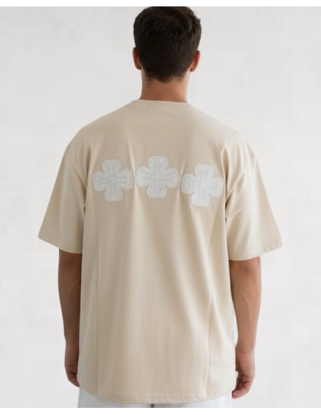T-SHIRT BRODÉ "TRÈFLE" BEIGE
