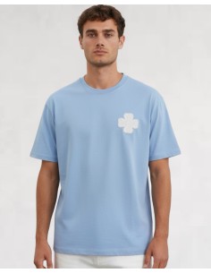 T-SHIRT BRODÉ "TRÈFLE" BLEU