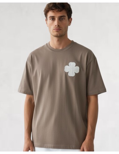 T-SHIRT BRODÉ "TRÈFLE" MARRON