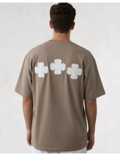 T-SHIRT BRODÉ "TRÈFLE" MARRON 2