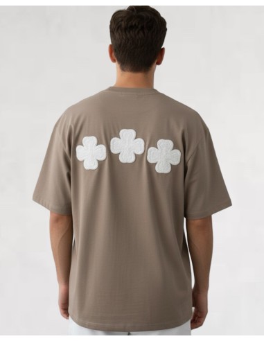 T-SHIRT BRODÉ "TRÈFLE" MARRON