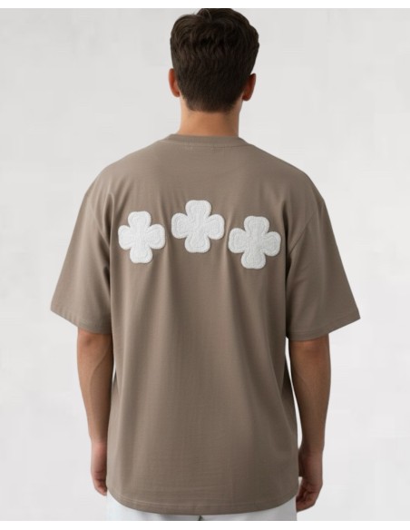 T-SHIRT BRODÉ "TRÈFLE" MARRON