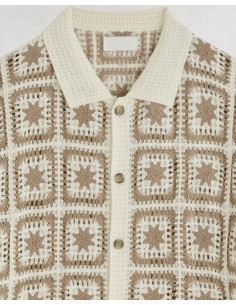 CHEMISETTE A MOTIFS EN CROCHET BEIGE 2